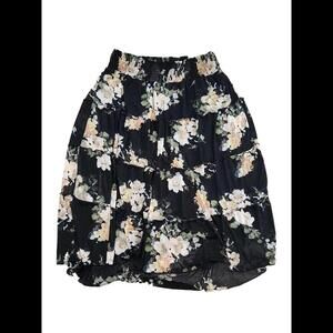 American Rag Cie Maxi Skirt 2x Plus Size Lined Black Floral Sheer Boho